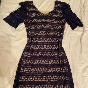 blue lace dress